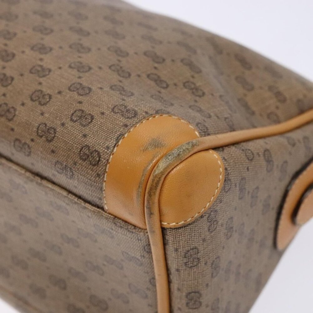 Authentic GUCCI Micro GG Supreme Shoulder Bag PVC Beige Gold - Picture 16 of 16